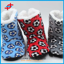 2015 hot sale ladies winter fashion super soft football pattern home half boots